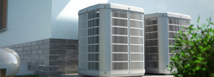 Two air conditioning units outside